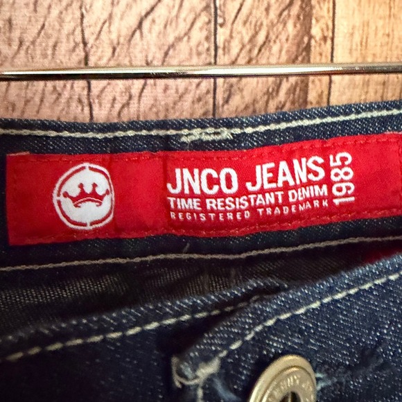 JNCO Jeans Bulldog Graphic Wide Leg Vintage 90s Y2K Skater Streetwear OG 34x30 - Picture 10 of 12